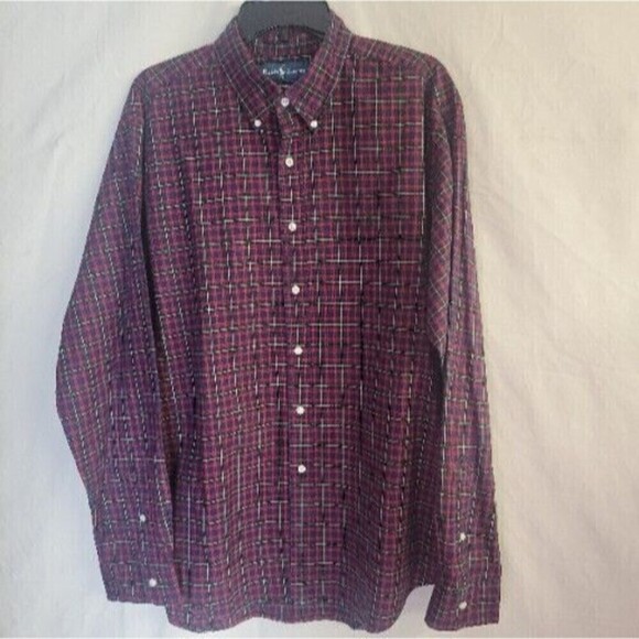 Ralph Lauren Red, Blue, & Green Plaid Button Down Shirt, Casual, Business - Picture 1 of 6